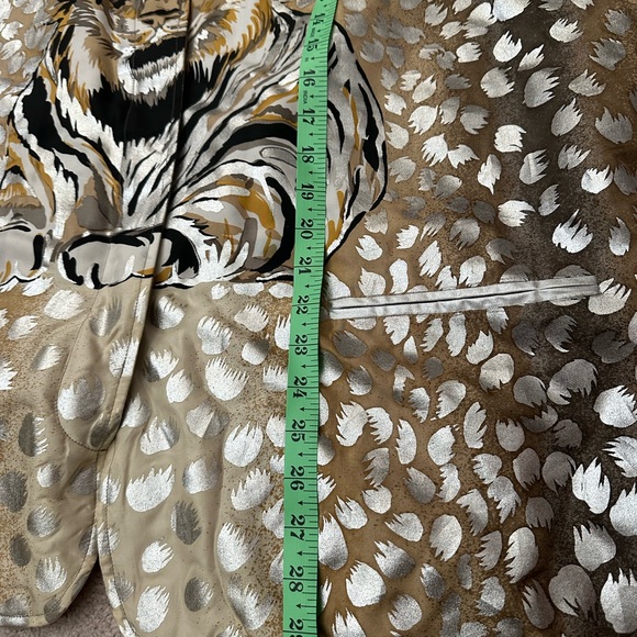 Diane Gilman Tiger Cat 100% Silk Jacket Vintage 80s/ 90s 2X - Picture 5 of 11